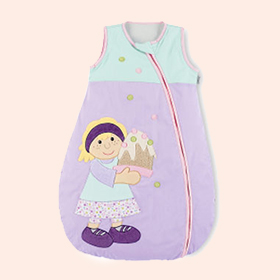 女孩保暖防踢睡袋(90cm)